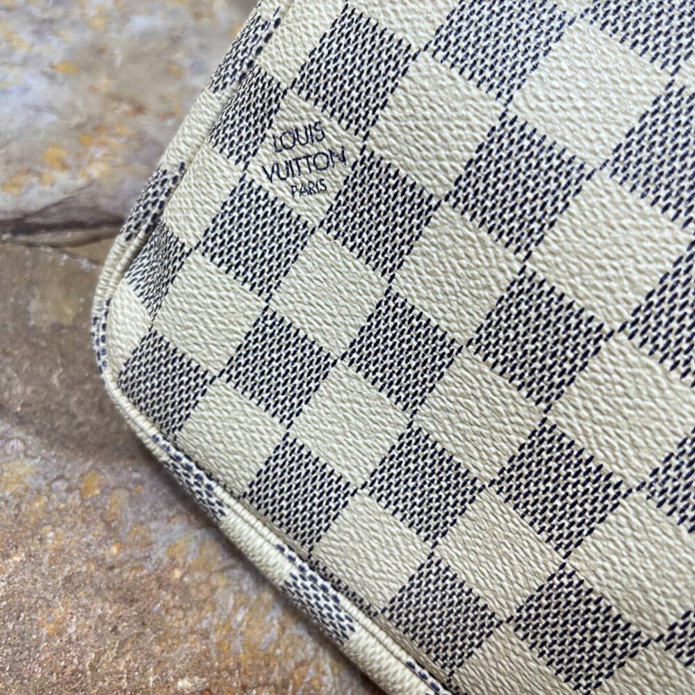 Louis Vuitton Damier Azur Pochette Accessoires Pouch / Shoulder Clutch Bag - Picture 6 of 13